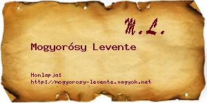 Mogyorósy Levente névjegykártya