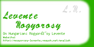 levente mogyorosy business card